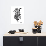 The Humming Breath (Black & White) Poster