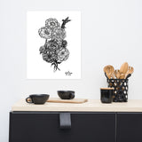 The Humming Breath (Black & White) Poster
