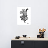 The Humming Breath (Black & White) Poster
