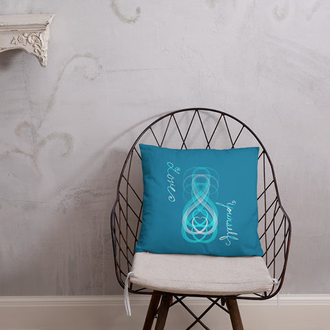 Love Yourself Turquoise Basic Pillow