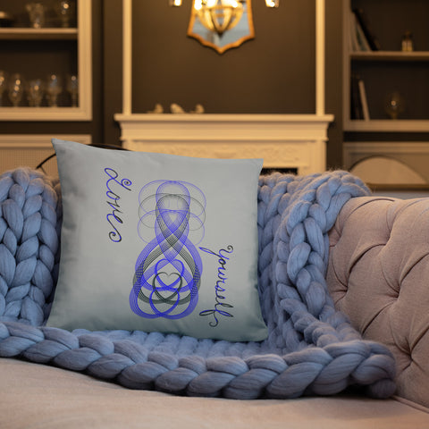 Love Yourself Purple & Grey Basic Pillow