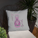 Love Yourself Grey & Pink Basic Pillow