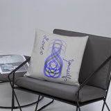 Love Yourself Purple & Grey Basic Pillow