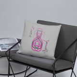 Love Yourself Grey & Pink Basic Pillow