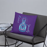 Love Yourself Purple And Turquoise Basic Pillow
