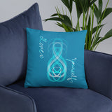 Love Yourself Turquoise Basic Pillow