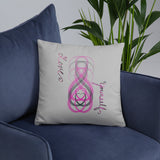 Love Yourself Grey & Pink Basic Pillow