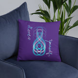 Love Yourself Purple And Turquoise Basic Pillow