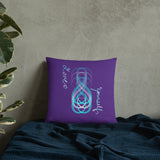 Love Yourself Purple And Turquoise Basic Pillow