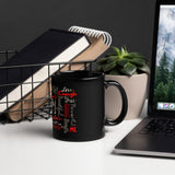 I Am (red and brown) Black Glossy Mug
