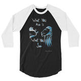 What You See 3/4 sleeve raglan shirt