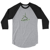 A Love 3/4 sleeve raglan shirt