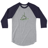 A Love 3/4 sleeve raglan shirt