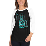 Love Yourself Turquoise 3/4 sleeve raglan shirt