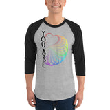 You Are LOVE 3/4 sleeve raglan shirt