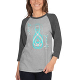 Love Yourself Turquoise 3/4 sleeve raglan shirt