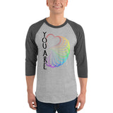 You Are LOVE 3/4 sleeve raglan shirt