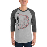 You Are LOVE 3/4 sleeve raglan shirt