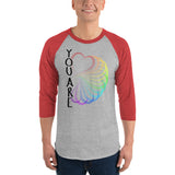 You Are LOVE 3/4 sleeve raglan shirt