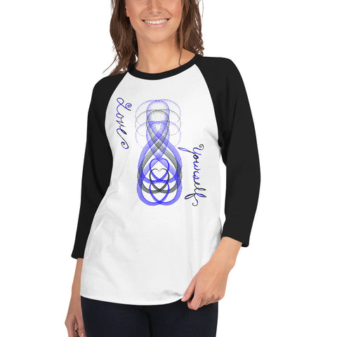 Love Yourself Purple 3/4 sleeve raglan shirt