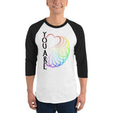 You Are LOVE 3/4 sleeve raglan shirt