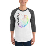 You Are LOVE 3/4 sleeve raglan shirt