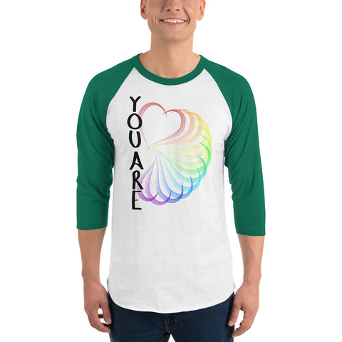You Are LOVE 3/4 sleeve raglan shirt