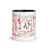 I Am (Red & Brown) Mug with Color Inside
