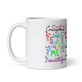 I Am (Rainbow) White glossy mug